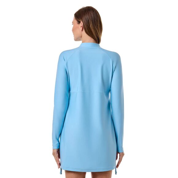 Coolibar Women's Lawai Ruche Swim Shirt in Arctic Blue - EUC - Sz. S - Picture 7 of 10